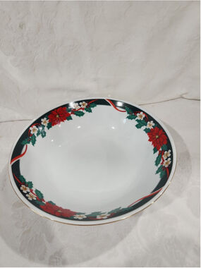 Tienshan Deck the Halls Round Vegetable Serving Bowl 9.25 Inch